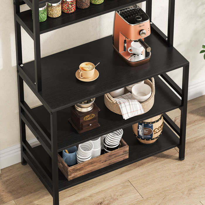 17 Stories Geyer 31.5'' Iron Standard Baker's Rack with Microwave